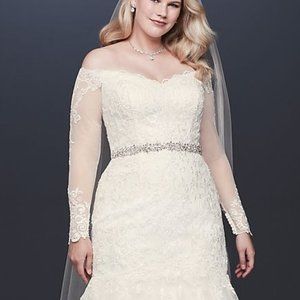 Size 20 Long sleeve off the shoulder wedding David